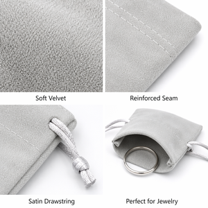 Pochette en velours doux avec cordon de serrage, sac cadeau pour bijoux, petit sac en daim avec cordon en satin pour bague, bracelet, montre, cadeau de mariage, fête, vente en gros - Product Image 3