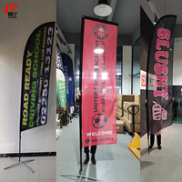Drapeau à plumes extérieur imprimé avec logo personnalisé, facile à installer, en polyester, pour la publicité promotionnelle, bannières volantes de plage sportives