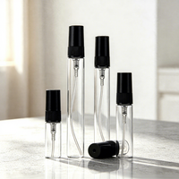 Flacon pulvérisateur de parfum miniature en verre en gros 2ml 3ml 5ml 10ml, atomiseur vide rechargeable, flacon de voyage portable avec pompe pulvérisatrice noire