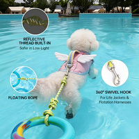 Gilet de sauvetage pour chien, gilet de flottabilité, harnais de sécurité pour animaux de compagnie, corde de remorquage, pour petits chiens, été, plage, piscine, durable, tendance