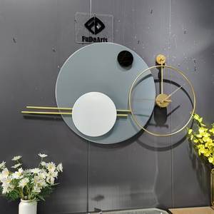 Nouveau luxe 91X70cm chinois fer horloge décoration lumière élégante tenture murale pour salon canapé fond livraison directe - Product Image 1