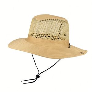 Mesh Breathable <b>Folding</b> <b>Bucket</b> Hat Solid Color Wide Brim Sunproof Sun Hat Summer Outdoor Fishing <b>Bucket</b> Hat - Product Image 6