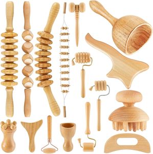 CZFIT Scraping Set Relief Fatigue Wood Therapy Massage Tools Anti <b>Cellulite</b> Lymphatic Drainage Wooden Stick Massager - Product Image 1