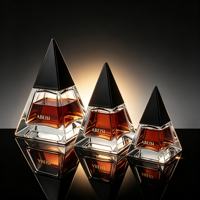 Vente en gros de flacons de parfum en verre carrés roses de 30 ml, 50 ml, 100 ml, flacon de parfum en verre transparent givré de haute qualité avec couvercle doré
