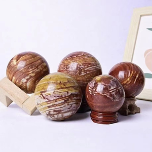 Esfera de Cristal Natural con Vetas de Madera, en Bruto y Pulida, Adorno para Decoración del Hogar u Oficina, Artesanía Clásica en Cristal - Product Image 2