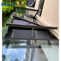 Store vertical motorisé électrique rétractable en alliage d'aluminium pour fenêtre et lanterneau, avec moustiquaire magnétique anti-insectes, LED 5