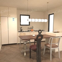 Maison préfabriquée modulaire de 70 m² avec 2 chambres, salon, cuisine et salle de bain, habitation moderne à un étage personnalisable