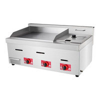 Poêle à frire à gaz à surface plane pour l'extérieur, plaque chauffante, friteuse, qualité professionnelle, acier inoxydable, grill au propane, usage commercial