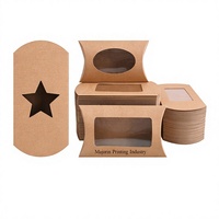Boîte à oreillers personnalisée en papier, boîtes en kraft biodégradables écologiques, impression quadricolore, avec poignée pour petites entreprises, pour serviettes