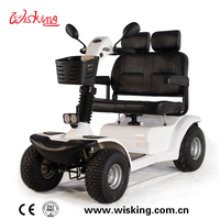 Double siège scooter électrique à 4 roues de luxe extérieur robuste scooter électrique de mobilité de 2 sièges