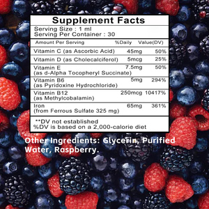 Premium Hochwertige Flüssige Eisentropfen mit Vitamin C und Vitamin E zur Verbesserung des Gesunden Immunsystems und Unterstützung der Kognitiven Gesundheit - Product Image 2