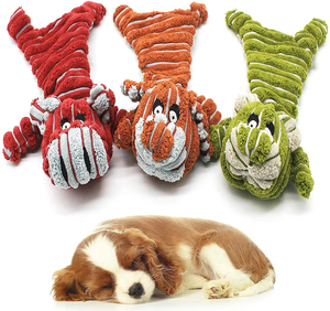 Wholesale Kinghon Brand <b>Cute</b> Durable Plush Pet <b>Doll</b> Squeaky Puppy Interactive Toys Corduroy Lying-Down Pig Dog Bear Chew Toys - Product Image 1