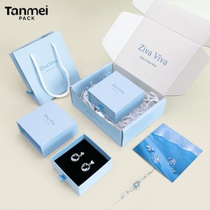 <span class=keywords><strong>Caja</strong></span> de Papel Deslizante de Lujo para Joyería en Cartón Ecológico Blanco y Rosa <span class=keywords><strong>Caja</strong></span> de Cajón Personalizada para Joyas - Product Image 4