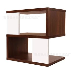 Retro S Shaped Wooden Bookcase 3 Tier Desktop Storage Organizer For Bedroom Living Room Minimalist <b>Desk</b> <b>Shelf</b> - Product Image 5