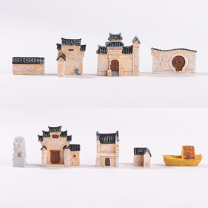 Modelo en Miniatura de Resina de Patio Jiangnan Retro Chino, Accesorios de Decoración de Paisajes de Casas Antiguas - Product Image 1
