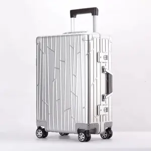 2024 새로운 간단한 디자인 알루미늄 여행 가방 TSA 잠금 장치와 야외 여행을위한 수하물 valise de 항해에 수행