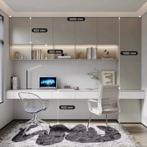 Libreria Moderna Personalizzata in Legno Massello Ecologico, Unità di Archiviazione per Studio, Appartamento, Progetto Biblioteca, Uso Domestico - Product Image 2