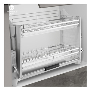 Recentemente popolare cestello di stoccaggio regolabile a discesa installato in armadi da cucina <span class=keywords><strong>con</strong></span> cesto di stoccaggio tamponato - Product Image 6
