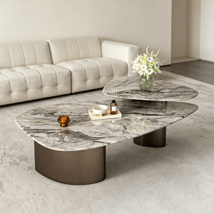 Table basse en <span class=keywords><strong>quartz</strong></span> artificiel artisanal irrégulier, style européen moderne, pierre sculptée antique sur mesure - Product Image 5
