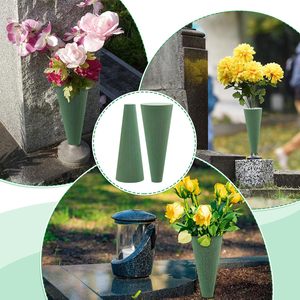 Hoa bọt hoa khối hoa sắp xếp hoa đất sét khối màu xanh lá cây thấm bọt biển - Product Image 3