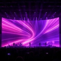 Écran LED de location intérieur P1.25 couleur pleine résolution, taux de rafraîchissement élevé 3840Hz, écran LED de scène incurvé pour événements, concerts et spectacles en direct