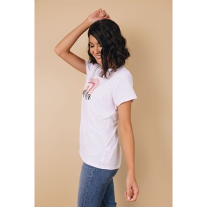 TD Rainbow MAMA oversize da donna t-shirt in cotone traspirante Top corto con graziosa decorazione con lettera di alta qualità ampia aderente