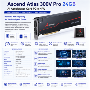 Tarjeta Aceleradora <span class=keywords><strong>de</strong></span> IA Ascend <span class=keywords><strong>Atlas</strong></span> 300V 24GB PCIe NPU para Entrenamiento <span class=keywords><strong>de</strong></span> LLM, Inferencia, Análisis <span class=keywords><strong>de</strong></span> Video y Servidor <span class=keywords><strong>de</strong></span> IA en el Borde - Product Image 1