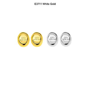 Pendientes de Botón Chapados en Oro Blanco E3711, Forma de Bola, Joyería Clásica Unisex de Moda - Product Image 1