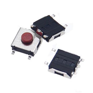 Interrupteur tactile SMD 6x6x3.1mm à 5 broches, tête rouge, pour carte PCB, bouton-poussoir momentané pour télécommande de voiture, antistatique et scellé - Product Image 4