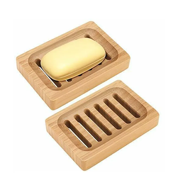 Eco Friendly Natural Rustic Bar Soap Dish Bamboo Soap Dish Holder For Bathroom Shower Kitchen