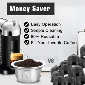 <span class=keywords><strong>Capsule</strong></span> de café réutilisable et rechargeable en acier inoxydable, avec 12g de café moulu, 1 <span class=keywords><strong>capsule</strong></span> et 5 couvercles adhésifs – Offre Spéciale - Product Image 4