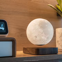 Lampe lunaire à lévitation magnétique écologique moderne, abat-jour flottant en bois, alimentation sans fil CC, décoration simple et flexible pour le salon