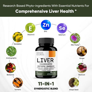 แคปซูลสมุนไพรบำรุงตับ ล้างสารพิษ ฟื้นฟู บำรุง ด้วยสารสกัดจากมิลค์ธิสเซิล รากแดนดิไลออน และแร่ธาตุ 9 ชนิด สำหรับผู้ใหญ่ - Product Image 2