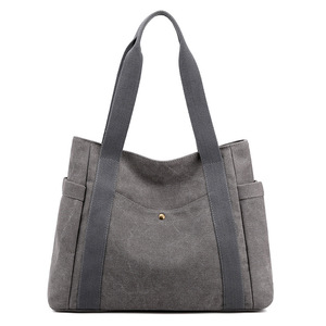 Sac fourre-tout messager en toile de haute qualité, sac à bandoulière simple, vente directe d'usine - Product Image 2