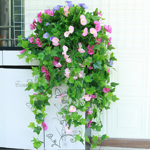 Guirlande de fleurs artificielles en soie Morning Glory de Ning Xueer, décoration murale pour la maison, rose, violet, vert, 120 cm - Product Image 2