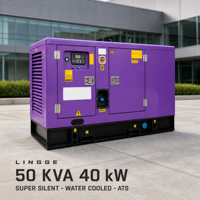 Groupe électrogène diesel LINGGE 50 KVA 40 kW Super Silencieux Triphasé 50Hz Refroidi par eau avec ATS Alimentation de secours d'urgence