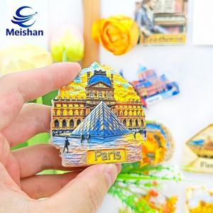Magnet Kulkas 3D Resin Kaku Ramah Lingkungan Grosir Meishan untuk Suvenir Perjalanan Museum Louvre <span class=keywords><strong>Paris</strong></span> Dekorasi Rumah - Product Image 5