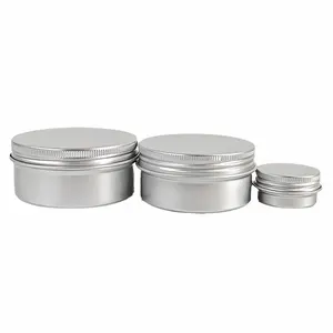 Récipients cosmétiques vides 5g 10g 15g 20g 30g 60g 100ml 200ml argent noir or métal aluminium bougie pot boîte de conserve pour cosmétiques