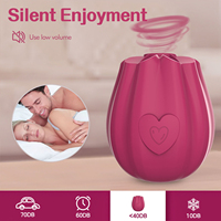 Klitoris-Stimulator aus Silikon in Rosenform mit USB-Anschluss und 7 Frequenzen, Ohne Spermizide & Latex, für Frauen