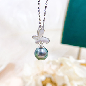 Colgante de Plata S925 para Manualidades, Collar de Mariposa Vacío con Cuentas Redondas de 8-12 mm, Chapado en Oro de 18K para la Creación de Joyas - Product Image 4