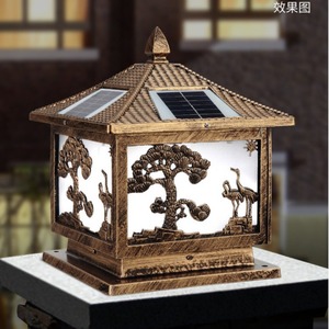 Solar Garden <b>Light</b> Wall Mount LED Outdoor Patio Lamp With Pine <b>Tree</b> Design Water Resistant 3 Year Warranty - Product Image 2