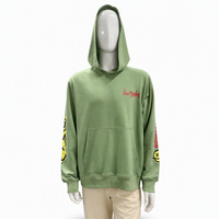 Sweat-shirts et sweats à capuche décontractés pour hommes Streetwear, 370 grammes, en Spandex/Coton, vert, avec poche, en polaire, coupe ample, teint uni, ODM