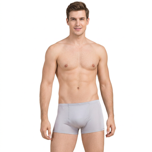 Calzoncillos bóxer de algodón de punto para hombre, de cintura media, de color liso, con estampado digital, de secado rápido, con logo en la cintura, personalizados de fábrica para dropshipping - Product Image 2