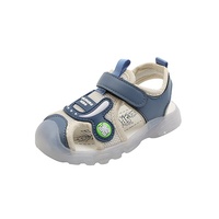 Chaussures d'été pour tout-petits, sandales à semelle souple avec lumières LED pour filles et garçons, design de personnage de dessin animé, pantoufles de cow-boy pour garçons