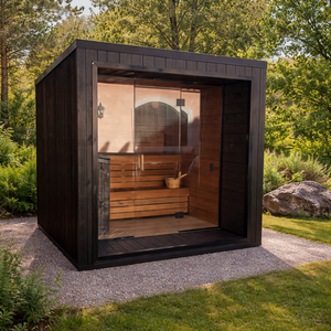 屋外用伝統的な無垢材ドライスチームサウナ室 ポータブル 3～4人用サウナ室 1年間保証 - Product Image 3