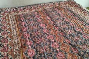 Edredón de algodón con estampado floral hecho a mano, ropa de cama con estampado de bloque indio, edredón estampado con bloque de mano para todas las estaciones - Product Image 2