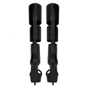 Botas Altas de Verano con Punta Abierta y Cremallera Trasera <span class=keywords><strong>para</strong></span> <span class=keywords><strong>Mujer</strong></span>, Talla Grande 47, Zapatos de Tacón Alto y Delgado, <span class=keywords><strong>Botines</strong></span> Largos con Corte - Product Image 4