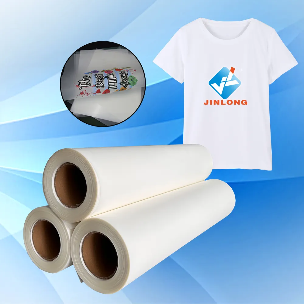 Hot Peel PET Film Double Single Side 75 /100 Micron 30 33 60cm*100m DTF PET Film Roll For Transfer Heat Digital Printing