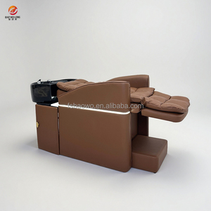 Mesa de Masaje Plegable de Cuero Genuino Moderna <span class=keywords><strong>y</strong></span> Avanzada con Circulación de Agua - Equipo de Spa para Salón, Diseño sin Plomería, Terapia Capilar - Product Image 1
