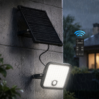 Faro LED Solare Serie Cube 4800lm con Cavo da 5M, Telecomando e 3 Modalità di Illuminazione Opzionali